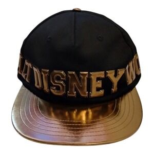 Walt‎ Disney World Parks Black & Gold Adjustable Snapback Cap Hat Adult Size